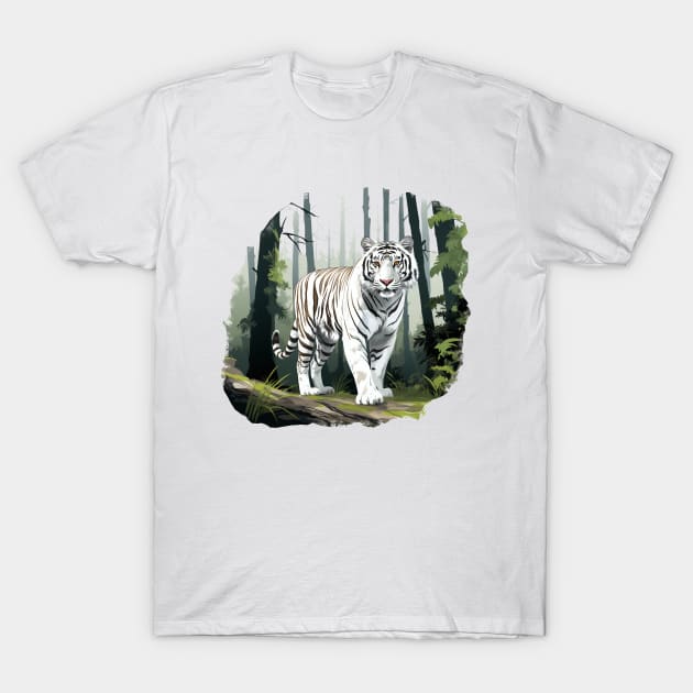 White Tiger From India T-Shirt by zooleisurelife